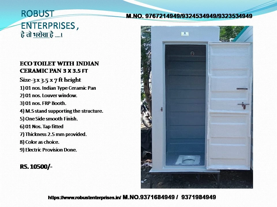 FRP Mobile Toilet Cabin with Premium Finish